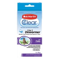 Bob Martin Clear 3 in 1 Dewormer for Cats for Cat Supplies